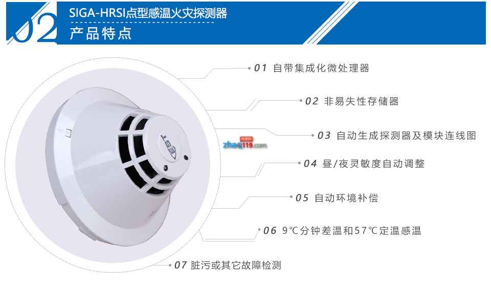 SIGA-HRSIC点型感温火灾探测器特点